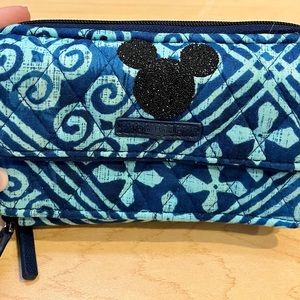 Vera Bradley Blue Patterned Clutch Crossbody Personalized with Disney Icons